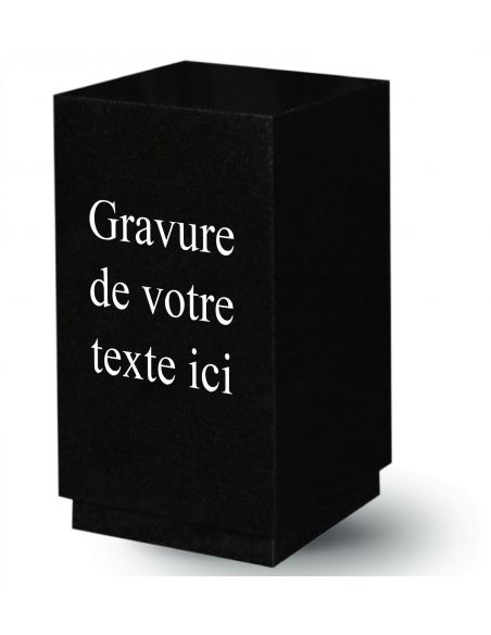 urne en granit avec gravure