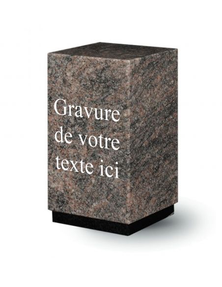 urne en granit avec gravure