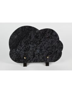 plaque funéraire forme nuage en granit avec gravure