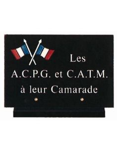 plaque funéraire en marbre noir pour association des combattants prisonniers de guerre et combattants d’Algérie, Tunisie, Maroc
