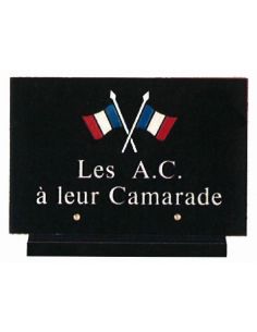 Plaque funéraire des anciens combattants 18x25 cm en granit les a.c. à leur camarade