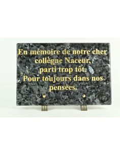 Plaque funéraire rectangulaire mass bleu plaque en marbre mortuaire 2