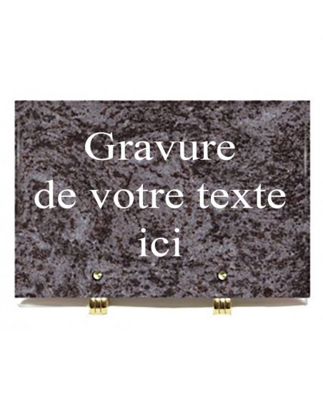 pierre tombale gris bleu avec nom prénom en marbre ou granit pour cimetière gravure et dorure à or