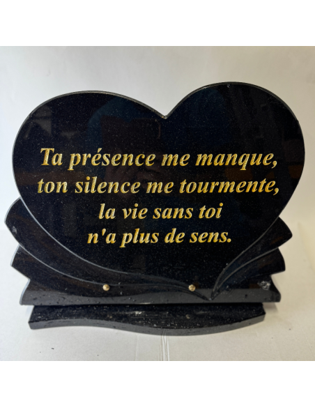 coeur funéraire 30x40 avec poeme pour rendre hommage
