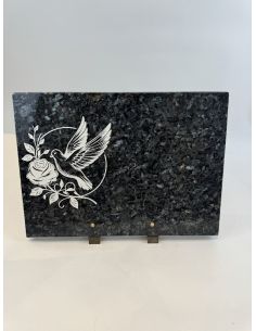 Plaque funéraire avec rose...