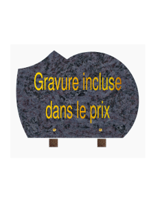 Plaque funéraire en granit bleu Mass Blue forme Héritage 25x35 cm avec gravure personnalisée.