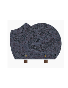 Plaque funéraire en granit bleu Mass Blue forme Héritage 25x35 cm avec gravure personnalisée. 2