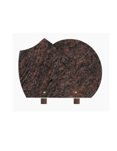Plaque funéraire en granit brun Himalaya Blue forme Héritage format 25x35 cm. 2