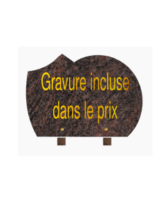 Plaque funéraire en granit brun Himalaya Blue forme Héritage format 25x35 cm.
