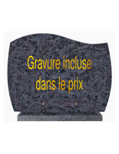 Plaque Funéraire en Granit Plaque Funéraire en Granit Mass Blue – Forme Doucine Forme Doucine – Gravure Personnalisée Illimitée