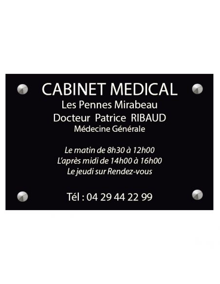 Plaque professionnelle 20x30mm standard fond or brossé  , écriture noire 20x30 cm
